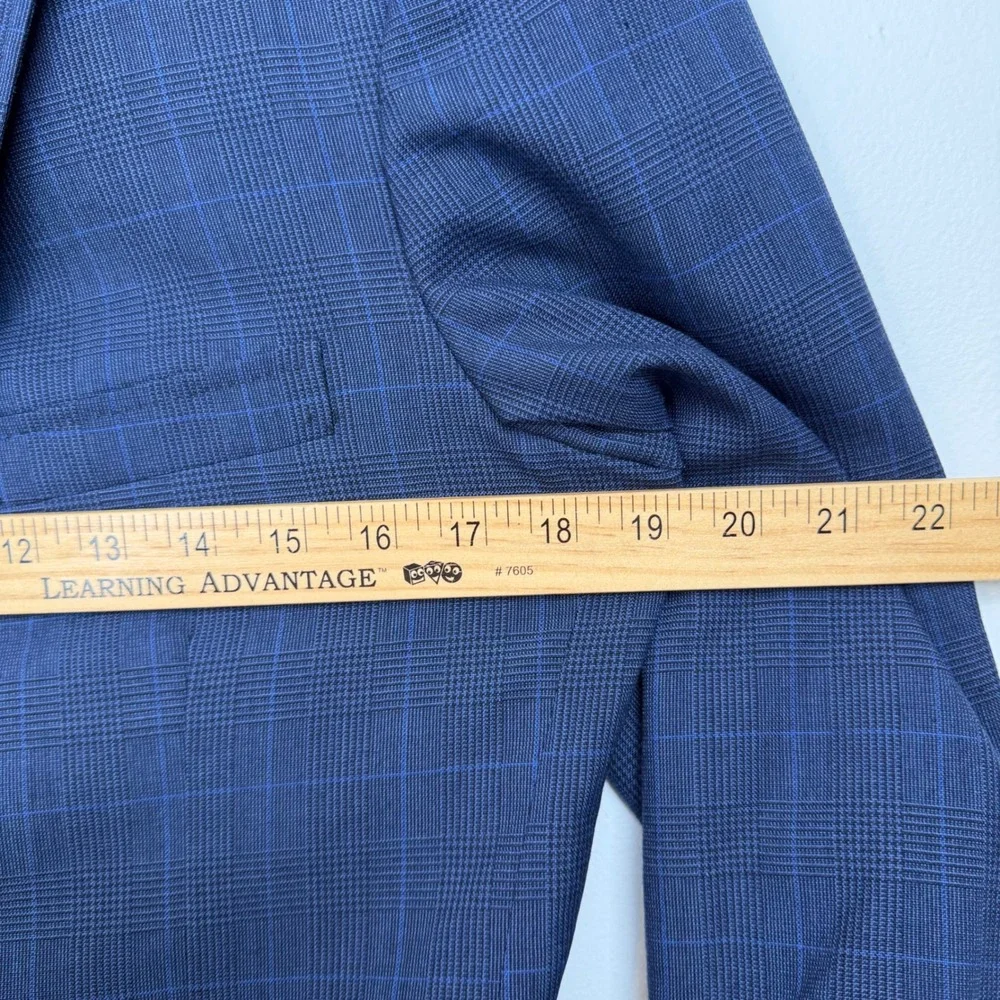 Billy Reid 38 X 31 Heirloom Mens Blue Glen Plaid 2-Button Suit USA Made Tailored
